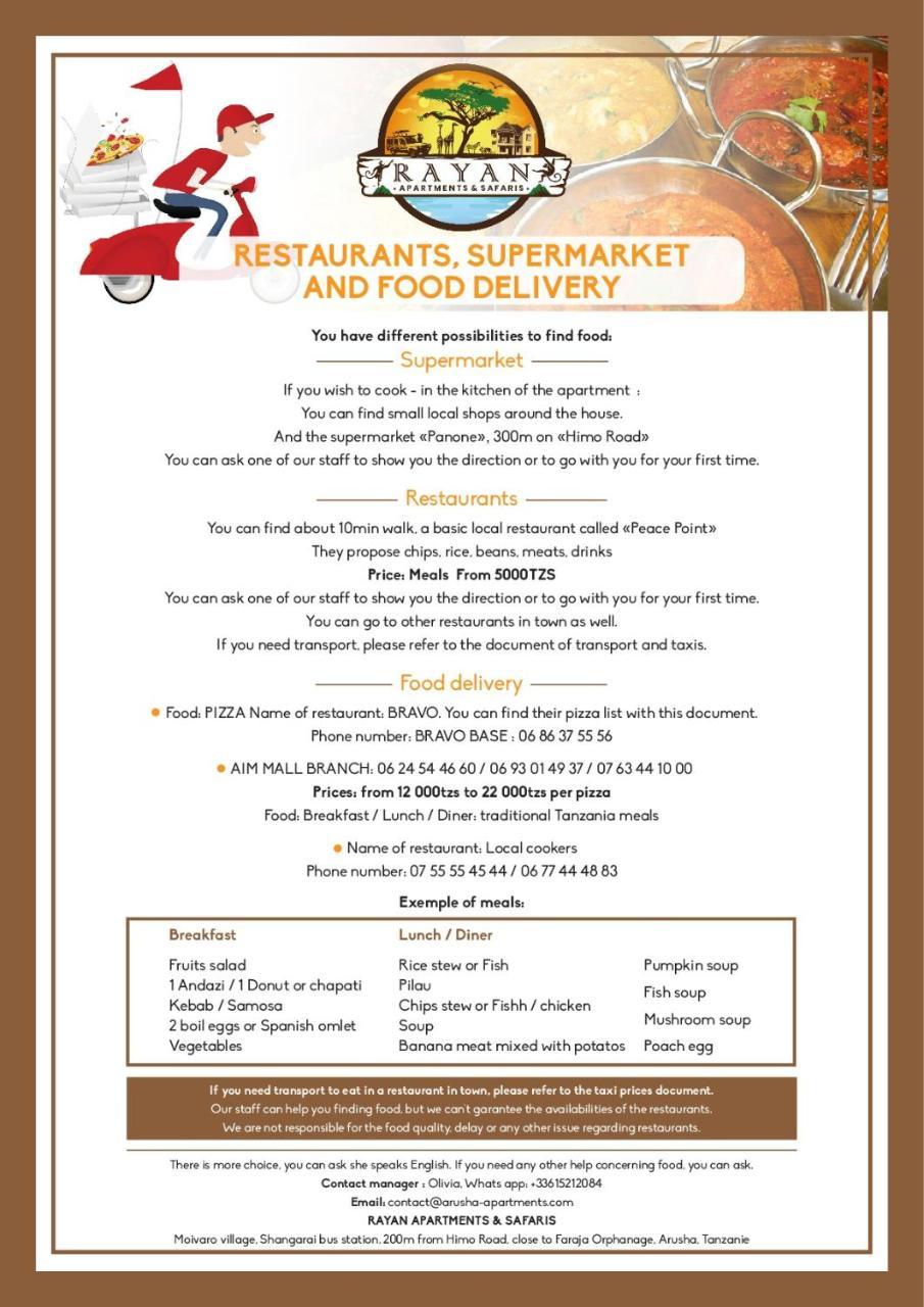 Rayan Apartments & Safaris Аруша Экстерьер фото